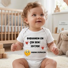 Egg Baby Babaannem Beni Çok Seviyor Tasarımlı Eğlenceli Bebek Body %100 Pamuk Zıbın