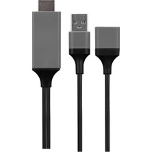 Hytech HY-XO51 1m Usb-F to HDMI Kablo Siyah - Gri Mobil Telefon Uyumlu Mini USB Bağlantı