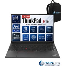 Lenovo Thinkpad E16 Gen2 Intel Core Ultra 5 125U 96 GB Ddr5 1 Tb SSD 16" Wuxga IPS Windows 11 Pro Taşınabilir Bilgisayar 21MA003RNP30