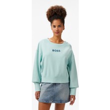 Boss Elay Stonebadge Kadın Mavi Sweatshirt
