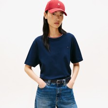 Tommy Hilfiger Pique Kadın Mavi T-Shirt
