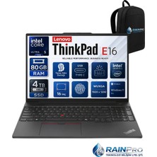 Lenovo Thinkpad E16 Gen2 Intel Core Ultra 5 125U 80 GB Ddr5 4 Tb SSD 16" Wuxga IPS Windows 11 Pro Taşınabilir Bilgisayar 21MA003RNP28