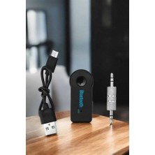 Kablosuz Bluetooth Aux Araç Kiti Siyah Hafıza Kartlı