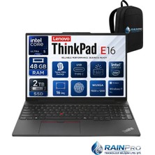 Lenovo Thinkpad E16 Gen2 Intel Core Ultra 5 125U 48 GB Ddr5 2 Tb SSD 16" Wuxga IPS Windows 11 Pro Taşınabilir Bilgisayar 21MA003RNP19