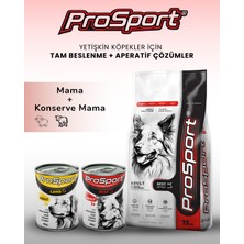Prosport Biftekli Yetişkin Köpek Maması 15 kg + Biftekli & Kuzulu Konserve Yaş Mama 400 gr