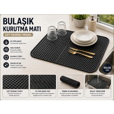 Black Gold Bulaşık Kurutma Matı Çok Amaçlı Tezgah Üstü Altlık Su Toplamaz Kaymaz Mutfak Matı 40X30 cm