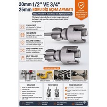BarkoFix 2’ Li Set Iç Dış Plastik Boru Diş Açma Seti 1/2 ve 3/4 Inç Pvc Boru Pafta Klavuz 20MM 25MM Pprc