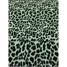 Yiğit Kumaş Yeşil Leopar Desenli Viskon Kumaş