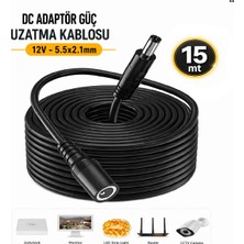 Anktek Dc Adaptör Güç Uzatma Kablosu 5.5x2.1mm 12V Kamera LED Monitör Dvr, Router…(15 Mt)