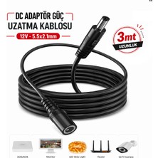 Anktek Dc Adaptör Güç Uzatma Kablosu 5.5 x 2.1mm 12V Kamera LED Monitör Dvr/nvr... 3mt