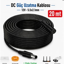Anktek Dc Adaptör Güç Uzatma Kablosu 5.5x2.1mm 12V Kamera LED Monitör Dvr Nvr... 20 mt