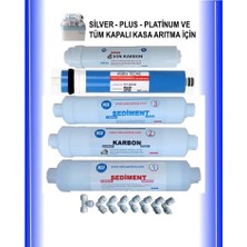 Netsu -Nsf li-İhlas Aura Cebilon silver-Platinum-Plus ve Tüm Kapalı Kasa  su arıtma filtresi,5 li Filtre seti-