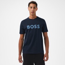 Boss Logotexture Erkek Mavi T-Shirt