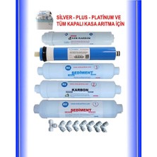Netsu -Vontron Membranlı-İhlas aura cebilon-Silver-Platinum-Plus ve Tüm Kapalı Kasa su arıtma filtresi,5 li Filtre seti