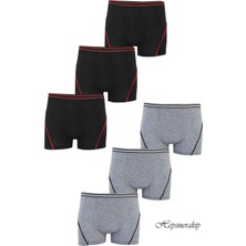 Hepsine Rakip 6lı Erkek Çocuk Likralı Pamuklu Boxer Kaliteli Iç Çamaşır