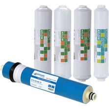 Aquames  Purefer 12" Inline 5'li Filtre Seti Nsf Sertifikalı Su Arıtma Cihazları İçin