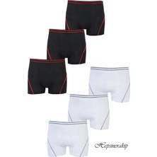 Hepsine Rakip 6lı Erkek Çocuk Likralı Pamuklu Boxer Kaliteli Iç Çamaşır