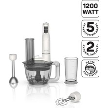 Arzum AR1187 Soprano Max Neo Multi Blender Seti 5 Fonksiyonlu 1200W, Beyaz