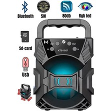GUNKES KTS-1057 Kablosuz Bluetooth Hoparlör 1200 Mah Radyo ve USB Girişi Özellikli Işıklı Model