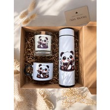 Tediks Sevimli Panda Hediye Seti – Termos, Kupa ve Mum Özel Kutulu Hediye Paketi | Sevgiliye, Arkadaşa, Doğum Günü Hediyesi