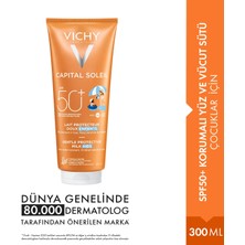 Vichy Capital Soleil SPF50+ Çocuklar İçin Yüz ve Vücut Güneş Sütü 300 ml Suya Dayanıklı Koruma