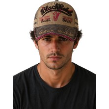 Erkek Vintage Eskitme Şapka Black Rebel Nakışlı Ayarlanabilir Tokalı Baseball Cap