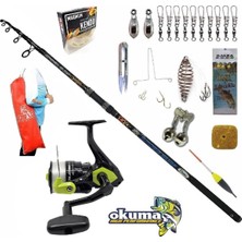 Okuma Fin Chaser x FNX-60NG Kendo Spider Surf 390CM 50-150GR Surf Sazan Kıyı Olta Takımı Seti