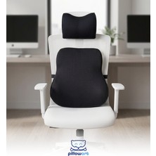 Pillowart Ortopedik Ofis Koltuğu Bel & Boyun Destek Minderi (Siyah)