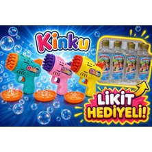 Kinku Pilli Işıklı Köpük Tabancası  Eğlenceli Oyun Aracı 500 ml Likit Hediyeli