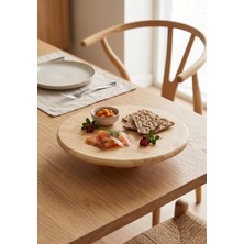 Arven - Bambu Ayaklı Servis Tabağı Meyve Kurabiye Kek Pasta Tatlı Yemek Sunum Tabağı 28 x 6 cm
