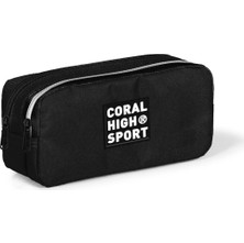 Coral High Sport Siyah İki Bölmeli Kalem Çantası Polyester Malzemeden Üretilmiştir 2261