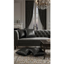 Siyah Pul Payet Dekoratif Kırlent Kılıfı 4’lü Set – Parlak Lüks Modern Koltuk Yastık Kılıfı 43X43