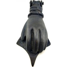 Antika Tarz Dekoratif Pirinç El Kapı Tokmağı, Taktak - 167X75 Mm, Oksit