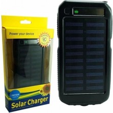 Güneş Enerjili Işıklı Solar Taşınabilir USB Girişli Şarj Cihazı Powerbank 15000 Mah ( Lisinya )