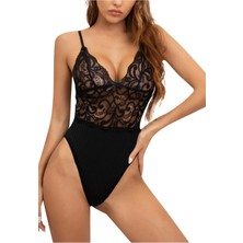 Bella Notte Siyah Üst Kısmı Dantel Özel Tasarım Babydoll