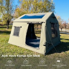 HABL 8 Kişilik 8.1 M² – Tenteli Gölgelikli, 4 Mevsim, Su Geçirmez 420D Oxford Kumaşlı Şişme Çadır 300*270*220CM