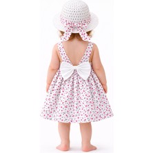 Chicsy Baby Kız Bebek Çiçek Desenli Yazlık Elbise Şapkalı Sırt Dekolteli Fiyonk Detaylı
