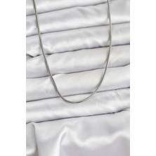 316L Çelik Zincir Gümüş Renk 60 cm Yılan Zincir Kadın Kolye - Lisinya