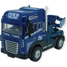 Metal Tır 1:24 - Sesli Işıklı Tır 13 cm - Lacivert (Lisinya)