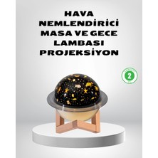 USB Projeksiyon Gece Lambası ve Hava Nemlendirici – Aromaterapi Destekli, Taşınabilir Mini - Lisinya