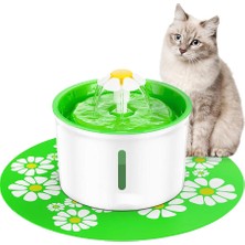 Technosmart Tekli Kedi Köpek Su Çeşmesi Plastik Malzemeden 1,6 lt Kapasiteli Yeşil Su Pınarı