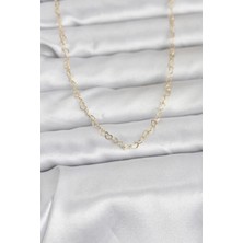 cm 14K Gold Renk Kalp Zincirli 60 cm Kadın Kolye - Lisinya