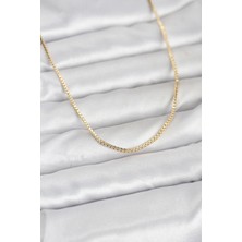 cm 14K Gold Renk Kare Zincirli Model 60 cm Kadın Kolye - Lisinya