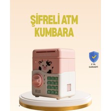 Çocuklar Için Pembe Atm Görünümlü Elektronik Kumbara - Lisinya