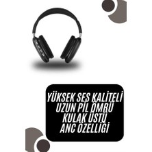 Kulak Üstü Kablosuz Bluetooth Kulaklık Yumuşak Süngerli Sd Kart Girişli - Lisinya