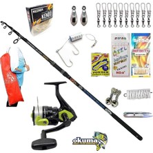 Okuma Fin Chaser x FNX-60NG Kendo Spider Surf 390CM 50-150GR Profesyonel Surf Kıyı Olta Takımı Seti