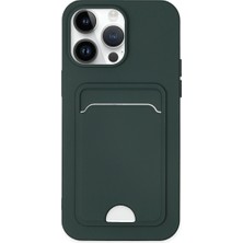 Vintessy Apple Iphone 14 Pro Kılıf Kelvin Kartvizitli Silikon - Koyu Yeşil