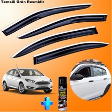 Caraks Focus 4 Sedan Mügen Cam Rüzgarlığı Abs Nikelaj Krom Cam Rüzgarlığı 2005-2011+EBRAYN Lastik Parlatıcı