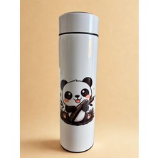 Tediks Akıllı LED Göstergeli Panda Termos 450 ml – Sıcaklık Göstergeli Çelik Termos | Sevimli Tasarım Hediye