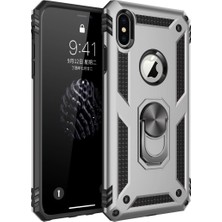 Vintessy Apple Iphone Xs Max Kılıf Sofya Yüzüklü Silikon Kapak - Gümüş